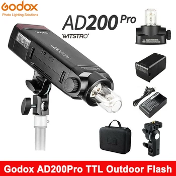 Godox AD200pro Āra Zibspuldzes TTL 2.4 G Bezvadu X Sistēmas 1/8000 HSS 0.01-1.8 s Pārstrādi 2900mAh Akumulatoru Ar Xpro Izraisīt