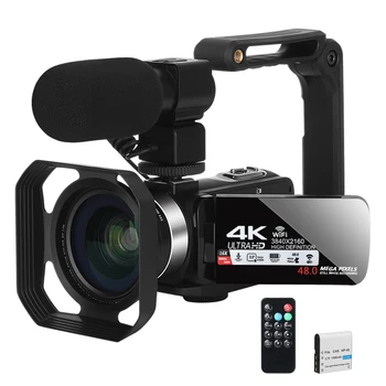 4K Digitālo Vlog YouTube Video Ierakstīšanas WIFI Straumēšanas Webcam UHD Āra Portatīvā Videokamera 18X Foto Ieraksti