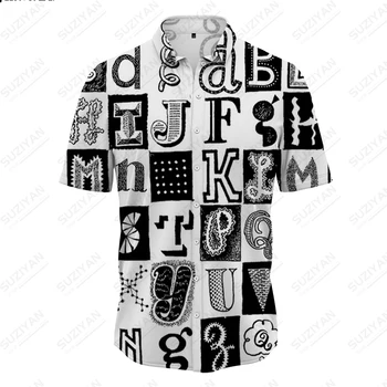 2023 Gadījuma Lielu Vīriešu Krekls 3D Iespiesti Vīriešu Vēstuli Ģeometrisko Modeli, Krekls Vienkārši 5xl Īsām Piedurknēm Modes Top Vīriešu ShirtTop