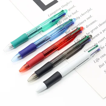 20Pcs Multi-krāsu Lodīšu Pildspalvas 4 Krāsas Plastmasas Lodīšu Pildspalvu Nospiediet uz Eļļas pamata, ar Lodīšu Pildspalvas Vairumtirdzniecība