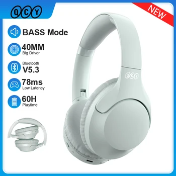 QCY H2 Bezvadu Bluetooth Austiņas Bass HIFI Stereo Austiņas Bluetooth 5.3 Austiņas Virs Auss Spēļu Earbuds 60H Ilgums