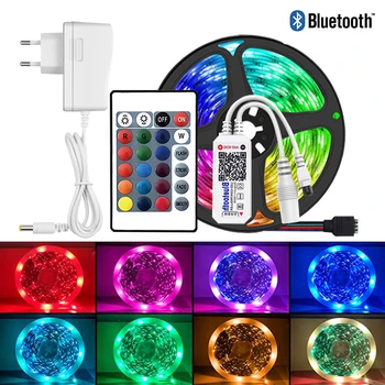 12V Bluetooth app 5M LED strip gaismas RGB5050 istabas LED gaismas ar datoru telpas atmosfēru gaismas DIY iekštelpu apdares