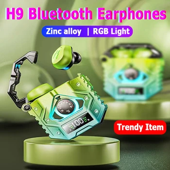 H9 Bluetooth austiņas Metāla austiņas Bezvadu Bluetooth 5.3 Trīs austiņu režīmi, Spēle un Āra austiņas Smart Tālruni