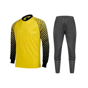 Top Vārtsargs tērps garās bikses, vīriešu, Bērnu futbola treniņu tērps vārtsargu krūšu aizsardzība