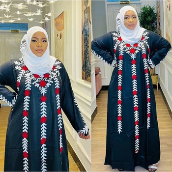 Melnā New Royal Islāma Mūsdienu Elegants Dubaija Marokas Garš Krekls arābu Kleita Eiropas un Amerikas Modes Tendences