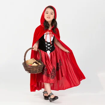 Lovely Little Red Riding Hood Kostīms maziem bērniem Meitenēm Halloween Princese Kleitas Bērniem Iedomātā Persona Cosplay