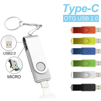 USB2.0 3 in 1 USB zibatmiņas disku, Tipa K ātrgaitas Pen Drive 64GB U Diska 32GB TIPA C 16GB Micro USB zibatmiņas, Ārējos atmiņas Logo
