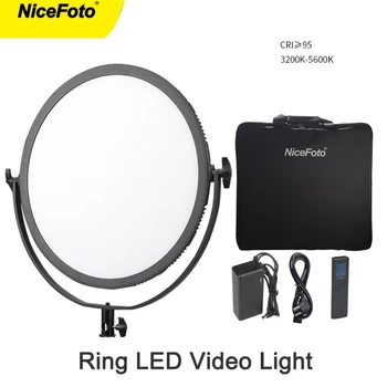 NiceFoto SL-360ARC 70 W Gredzenu LED Video Gaisma Stāvēt Bi-color 3200-6500K Aizpildīt Gaismas fotografēšanai Foto Studija Paneļa Apgaismojums