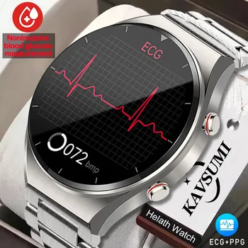 Veselīgu Asins Cukura Smart Skatīties Vīrieši EKG+PPG Precīzu Ķermeņa Temperatūra, Sirds ritma Monitors Smartwatch HRV asinsspiediens Skatīties 2023