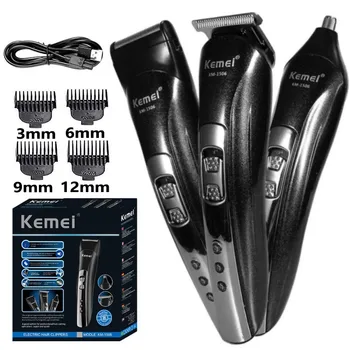 Kemei KM-1506 Daudzfunkcionālo USB Hair Clipper Uzlādējamo Elektrisko Matu Clipper Elektriskais Skuveklis Bārdas Skuveklis Matu Clipper