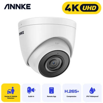 ANNKE Ultra HD 8MP POE Kamera Cilvēku Transportlīdzekļa Atklāšanas Āra Drošības Tīkla EXIR Nakts Redzamības Brīdinājuma e-Pastu PoE IP Kameras 4MM