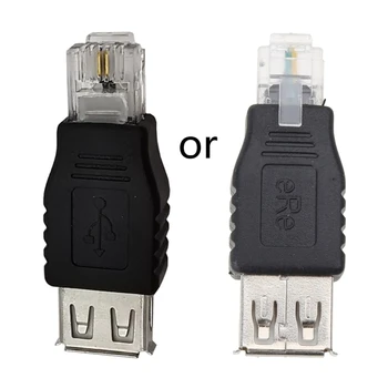 Ethernet RJ11 6P2C uz USB Female Plug Adapteris, 4 Pin USB Savienotājs,