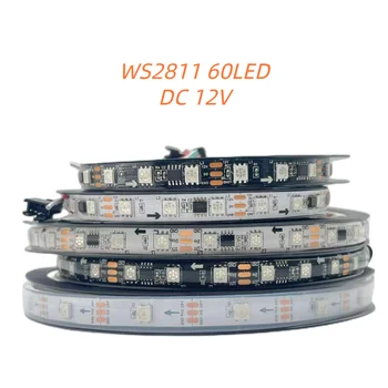 WS2811 LED Lentes 5050 RGB Led Lampas, Lentes Adresējama Smart WS2811IC Ārējās 1 IC Kontroles 3Leds Balta/Melna DC12V
