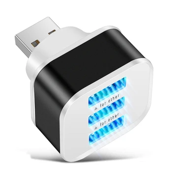 1 Gabals USB2.0 HUB Sadalītāja Ātri Uzlādēt 3 Porti, Par Tālruni, Tabletes Portatīvo DATORU Lādētāji Adapteri Ar LED Indikators
