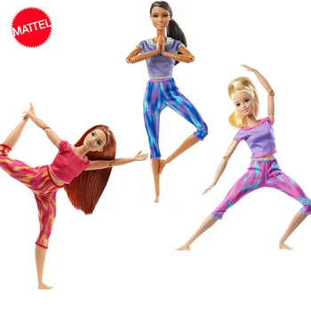 Sākotnējā Mattel Barbie Jogas Lelli Izgatavots Izmantot, Lai Pārvietotos ar Piederumiem Ķermeņa Locītavu Kustīgumu Rotaļlietas Meitenēm Izglītības Prop Dāvanu