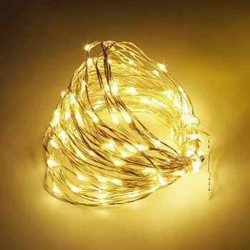 Vainags Lampas Ziemassvētku Puse, Kāzu Dekori, LED String Gaismas LED Vara Stieples Pasaku Gaismas USB Powered Brīvdienu Āra Lampas