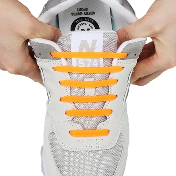 14Pcs/Set Augstas Kvalitātes Silikona Shoelace Modes Darbojas Ne Sasiet kurpju šņorēm Unisex Sporta Elastīgs Kurpju Mežģīnes Fit, Siksnas