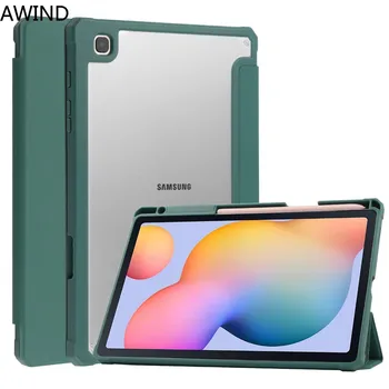 Samsung Galaxy Tab S6 Lite 10.4 2020/2022 Tablete Gadījumā Ādas Tri-reizes Ultra plānas seguma Tab S7/S8 11 collas