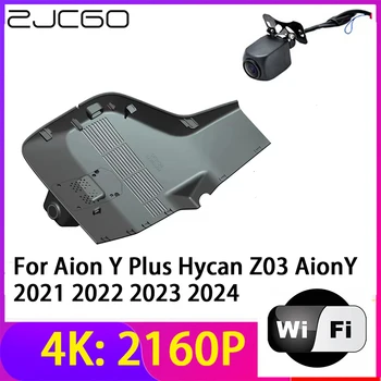 ZJCGO 4K 2160P Dash Cam DVR Auto Kamera 2 Lēcas Ieraksti Wifi Nakts Redzamības par Aion Y Plus Hycan Z03 AionY 2021 2022 2023 2024
