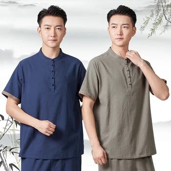 Vasaras Kung Fu Kleita Cīņas Mākslas Vienotu Tai Chi Drēbes Ušu Apģērbs Unisex Sievietēm Un Vīriešiem Kun Master Īsām Piedurknēm 2023 Jaunas