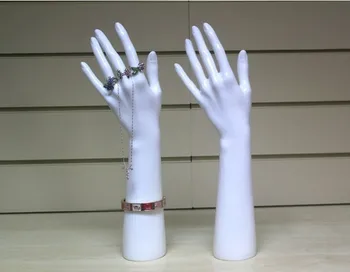 Neatsavināmas PE Reāli Baltās Sievietes Manekena Manekena Rokas, Lai Gredzenu/Aproces/ Rotaslietas Displejs