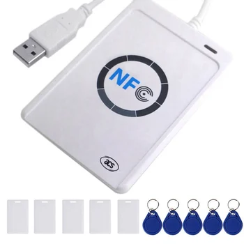 NFC Lasītājs ACR122U USB Bezkontakta Smart IS Kartes Rakstnieks un Lasītājs, Smart RFID Kopēšanas Aparāts UID Maināms Frāzi Karte