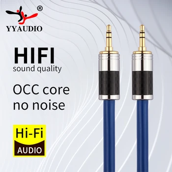 Hifi AUX Kabeli OCC Augstas Kvalitātes 3.5 mm 3.5 mm Male Plug Audio Vads Aux Kabelis Priekš Iphone Austiņas Skaļruni Automašīnas Skaļrunis