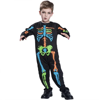 Bērniem Halloween Kostīmu Unisex Bērniem Krāsains Skelets Jumpsuits Bodysuit Dzimšanas Dienas Tēmu Puse Pilsētiņas Aktivitātes, Spēlējot Kostīms
