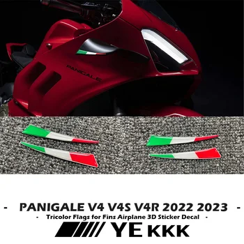 Par Ducati PANIGALE V4 V4S V4R 2022 2023 SBK Jauno itālijas Tricolor Karogi, Spārni 3D Winglet Sānu Decal Uzlīmes