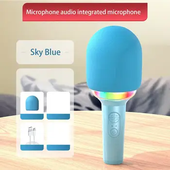 Mūzikas Mikrofons 1 Komplekts Ērts ar Gaismas 3 Krāsas Portatīvo Rokas Bluetooth saderīgu Mikrofons Grupa Krājumi