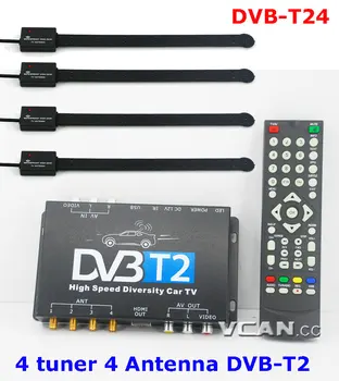 auto Satelīta TV antena, kas saņem DVB-T2, dvb-t TV 4 uztvērējs 4 antenas ātrgaitas cofdm uztvērējs automobiļu izmantot bezvadu video