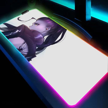 Lielā Datora RGB peles paliktnis Ar Aizmugurgaismojumu Spēlētājs Meitene Overwatch LED Peles Mat Gumijas Game Mouse Pad PC Spēļu Galda Piederumi XXL