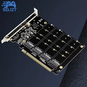 4 x 32Gbps Pārsūtīšanas Ātrumu PH44 4) Ostas M. 2 NVME SSD diska PCIE X16M Taustiņu, Cietā Diska Converter Lasītājs Paplašināšanas Karti