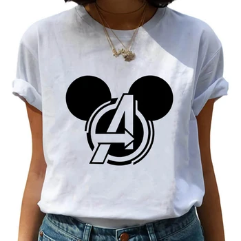 Disney Avengers T Krekls Sievietēm Radošo Modes 2023 Jaunu Tendenci Drēbes Harajuku Mickey Ausis, Sieviešu T-krekli Dropshipping