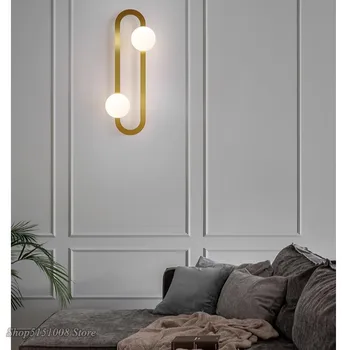 Mūsdienu LED luksusa guļamistabas gultas sienas lampas Ziemeļvalstu vienkāršu burvju pupas viesistaba, balkons eju lampas jaunas sienas fona apgaismojums