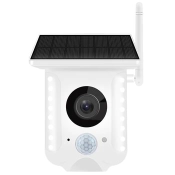 Āra Bezvadu Saules Zemas Jaudas Kameras Āra Drošības Kamera Ar LED Prožektors, Nakts Redzamības Krāsa