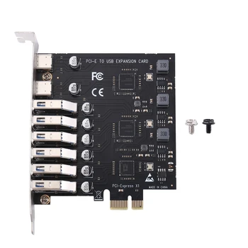 Portatīvā Darbvirsma USB 3.2 Paplašināšanas Karti 8-Port SATA Adapteris Karte Pci-E USB 3.2 C Tipa Stāvvadu Kartes Piederumu Komplekts