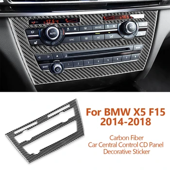 BMW X5 X6 F15 F16 2014-2018 Auto-stils Oglekļa Šķiedras Auto Centrālās Vadības CD Paneļa Dekoratīvā Uzlīme Cita Auto Accessoriess