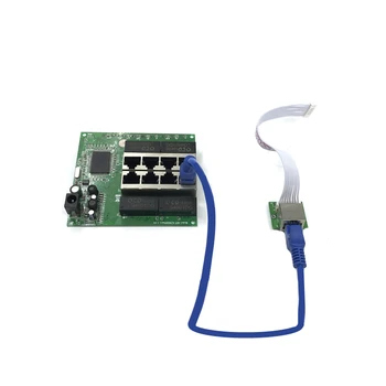 OEM MVK 8 Port Gigabit Ethernet Switch 8 Port tikās 8 pin veids, kā galvenes 10/100/1000 m hub 8way strāvas kontaktu Pcb kuģa OEM schroef gat
