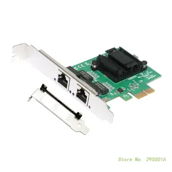 Ātrgaitas PCIe X4 Gigabit Dual Port Server Tīkla 2xRJ45 Ports, Lan Adapteris Karte 10/100/1000M Ethernet Kontrolieris