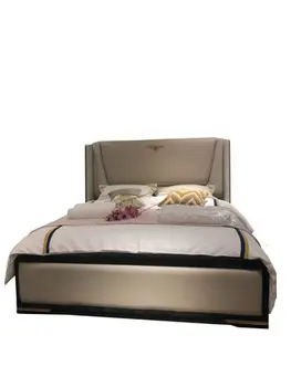 Vienkārši ādas gultas, guļamistabas kāzu Valsts Dārza modeli istaba