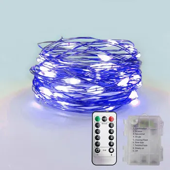 Ziemassvētku Rotājumi Kāzu Brīvdienu Puse Dekori Ūdensdrošs LED Vara Stieples String Gaismas Tālvadības pults Bateriju Kārba Pasaku Lampas