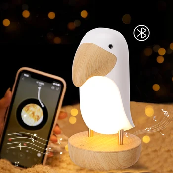 Toucan Putnu Nakts Gaisma Usb Lādējamu Galda Lampa Bluetooth Lampe Guļamistaba Dekori Ziemassvētku Dāvanu Bērniem, Iekštelpu Apgaismojums