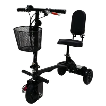 Invalīdiem, veciem cilvēkiem, 15kgs gaismas salokāms jaudas elektrisko trīsriteni trīs riteņiem mobilitātes motorollera ceļojumu scooter ar CE