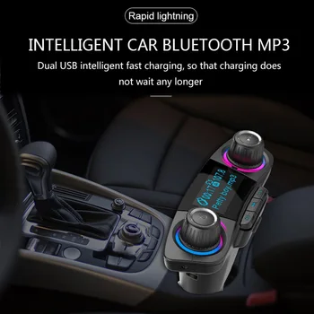 Automašīnas komplekts Bluetooth FM Transmitter Ātri USB C Tipa Automašīnas Lādētāju vai Automašīnas Brīvroku Komplektu, Mp3 Atskaņotājs Atbalsta TF Karti B MP3 Modulators Spēlētājs