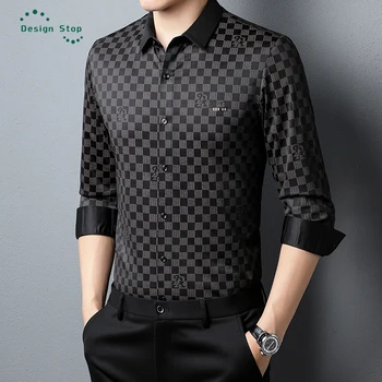 Augstas Kvalitātes Vīriešu Polo Krekls Cilvēks Traceless Dizaina garām Piedurknēm Krekli Jaunu Modes Top Apģērbs
