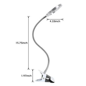 Skaistumkopšanas Salons 8X Lupa Lampas Nail Art USB Auksts Gaismas Led neslīdoša Iekārtas, Skavas, Stikla Galda Lampas Make Up Piederumi