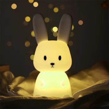 LED Trušu Nakts Gaisma Bērniem Silikona Dzīvnieku USB Gaismas Pieskārienu Regulējamas, Guļamistaba Guļ Lampas Istabas Dekors Cute Kids Dāvanas