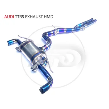 Titāna Sakausējuma Izplūdes Cauruļu Kolektors Downpipe Audi TTRS Muffler Ar Elektronisko Vārstu, Auto Piederumi