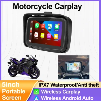 Motociklu Aksesuāri carplay motociklu IPX7 Ūdensizturīgs Monitors GPS Navigācija apple carplay moto Linux Sistēma ar LCD displeju